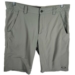 The North Face Men 34 Gray Snap/Drawstring Waist Polyester Shorts